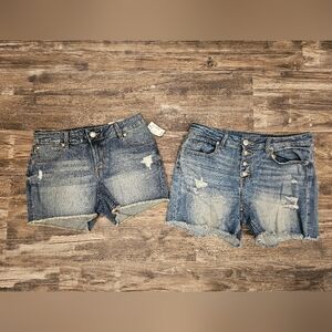 Maurices Blue Distressed Jean Shorts